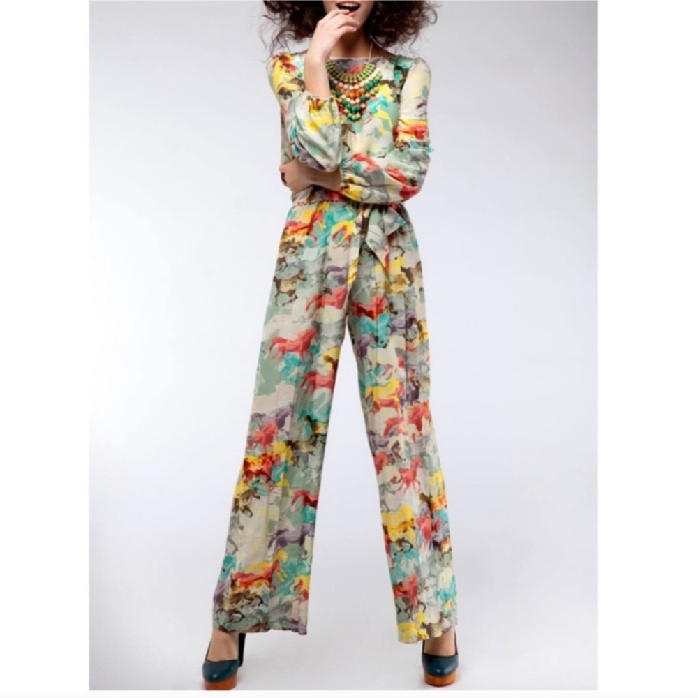 Anthropologie Multicolor Floral Jumpsuit